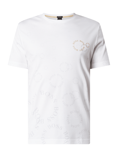 BOSS Green T-Shirt mit Logo-Muster  Weiss 2