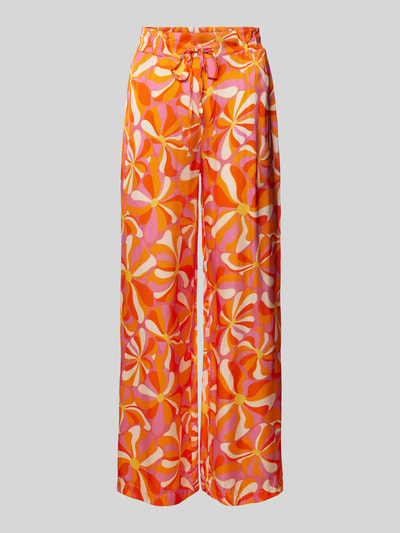 Frieda & Freddies Stoffen broek van viscose met all-over print Oranje - 2