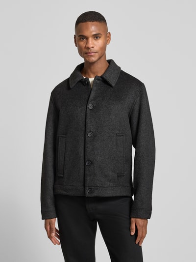 Jack & Jones Premium Hemdjacke mit Umlegekragen und Knopfleiste Dunkelgrau Melange 4