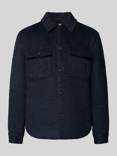 Only & Sons Regular fit overhemdjack van geborsteld materiaal, model 'GIO' Donkerblauw - 2