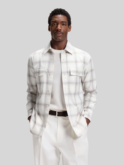 BOSS Relaxed Fit Hemdjacke aus Woll-Mix Modell 'C-OWEN-K-2PP-263' Offwhite 4