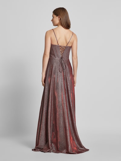 Luxuar Abendkleid mit Herz-Ausschnitt Bordeaux 5