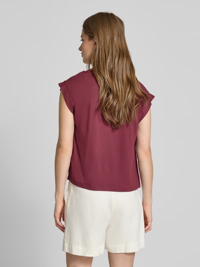 OPUS T-Shirt mit Kappärmeln Modell 'Silkisi' Bordeaux 5