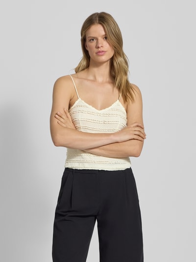 Only Shaped Fit Crop Top mit Spaghettiträger Modell 'GAYLE' Offwhite 4