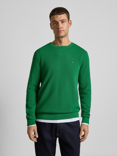 Tommy Hilfiger Gebreide pullover met logostitching Lichtgroen - 4