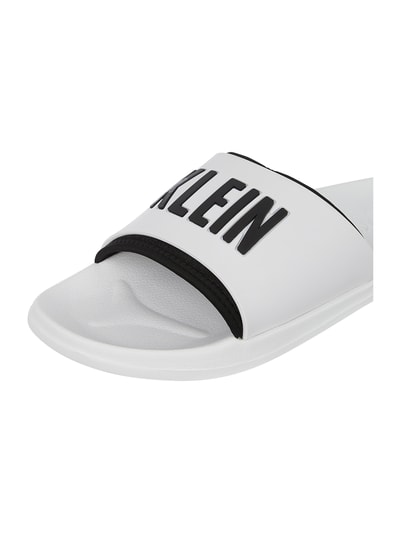 CK Calvin Klein Slides mit Logo-Applikation Weiss 2