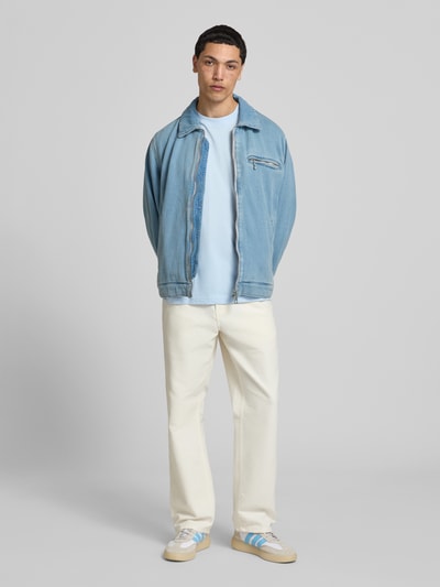 HUGO Blue męski t-shirt o kroju regular fit z czystej bawełny model 'NUCAVO' Jasnoniebieski 1
