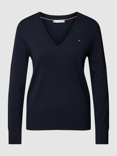 Tommy Hilfiger Strickpullover mit V-Ausschnitt Marine 2