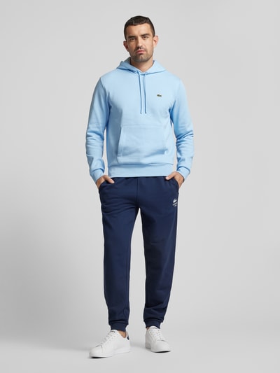 Lacoste Tapered fit sweatpants met labelprint, model 'HERITAGE' Donkerblauw - 1