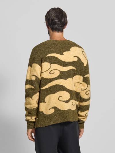 WOODBIRD Strickjacke mit V-Ausschnitt Khaki 5