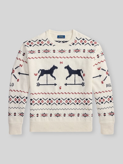 Polo Ralph Lauren Sweter z dzianiny o kroju regular fit z mieszanki bawełny, lnu i kaszmiru Złamany biały 2