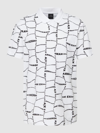 Armani Exchange Poloshirt mit Allover-Logo-Muster Weiss 2