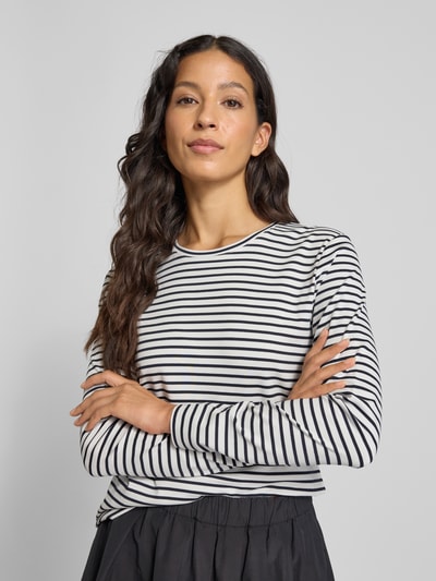 Windsor Bluzka z długim rękawem o kroju regular fit z efektem dzianiny
 Granatowy 3