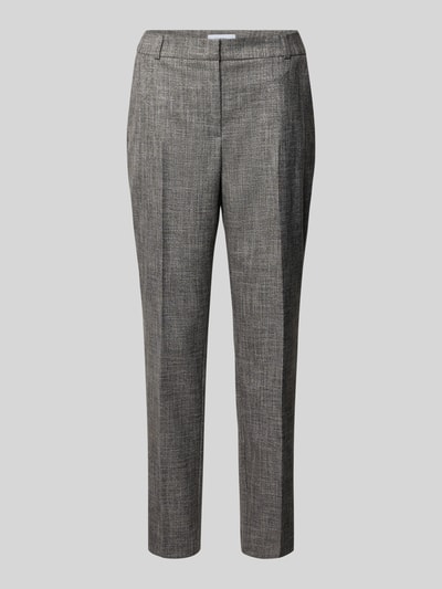 comma Slim fit stoffen broek van viscosemix met persplooien Grafiet - 2