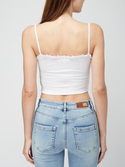 Review Crop Top mit Rippenstruktur  Weiss 5