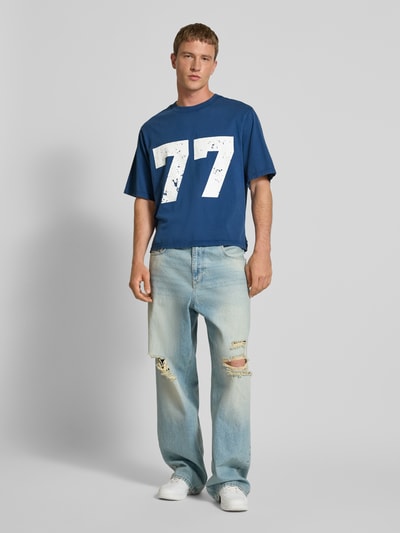 REVIEW T-shirt met ronde hals Donkerblauw - 1