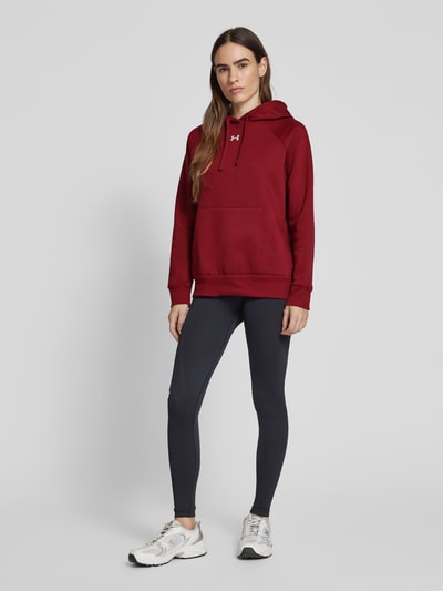 Under Armour Hoodie met logostitching, model 'Rival' Bordeaux - 1