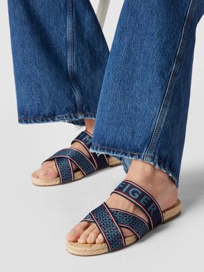 Tommy Hilfiger Slides mit Label-Schriftzug Dunkelblau 1