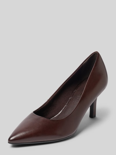 Produktfoto, Pumps aus echtem Leder von Tamaris in Dunkelbraun mit glatter Oberfläche, spitze Form und mittelhohem Absatz, Damen Pumps von Tamaris