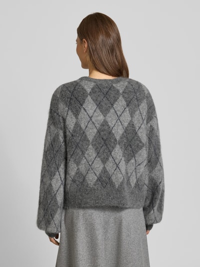 Gestuz Strickjacke mit Knopfleiste Anthrazit 5