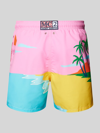 MC2 Saint Barth Badeshorts mit Statement-Stitching Modell 'GUSTAVIA' Rosa 3