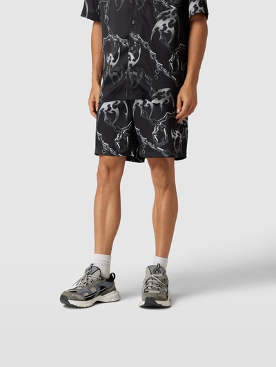 HAN Kjobenhavn Shorts mit Allover-Print Silber 4