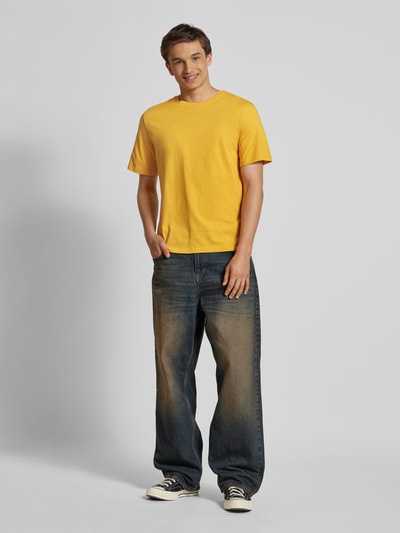 Jack & Jones T-shirt z detalem z logo model ‘ORGANIC’ Żółty 1