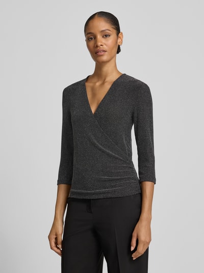 Christian Berg Woman Selection Blusenshirt in Wickel-Optik Silber 4