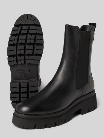 Tamaris Chelsea boots van echt leer Zwart - 4