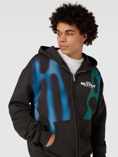 Multiply Apparel Sweatjacke mit Eingrifftaschen Modell 'LIQUIFY' Black 3