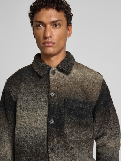 JAKE*S STUDIO MEN Relaxed fit overhemdjack met borstzak Zwart - 3