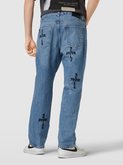 Review Baggy Jeans mit Crucifix-Stitching Blau 5