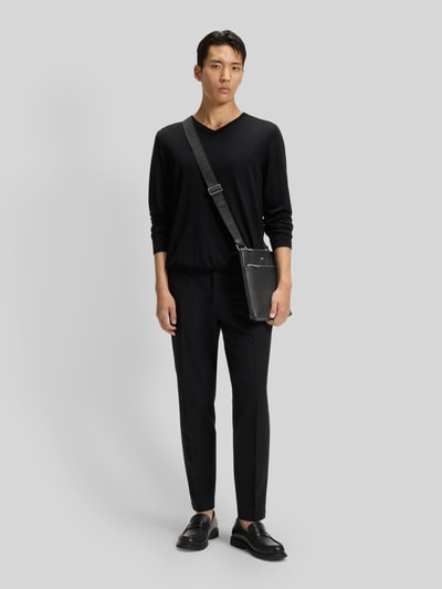 BOSS Schoudertas van echt runderleer, model 'ZAIR_S' Zwart - 1