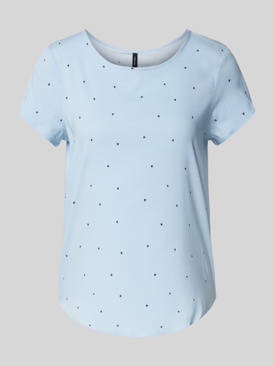 Vero Moda Regular fit blousetop met ronde hals, model 'BELLA' Lichtblauw - 2