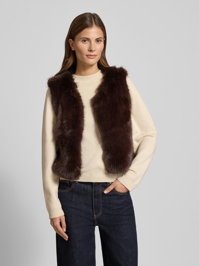Zero Gilet van imitatiebont Middenbruin - 4