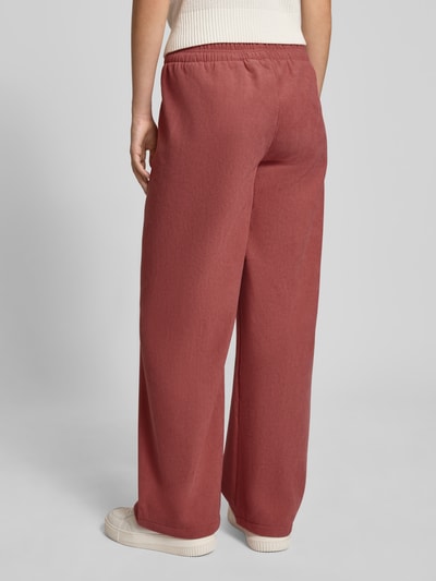 Review Wide fit stoffen broek met elastische band Oudroze - 5