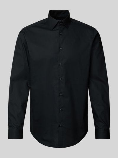 Jake*s Super Slim Fit Businesshemd aus Popeline Black 1