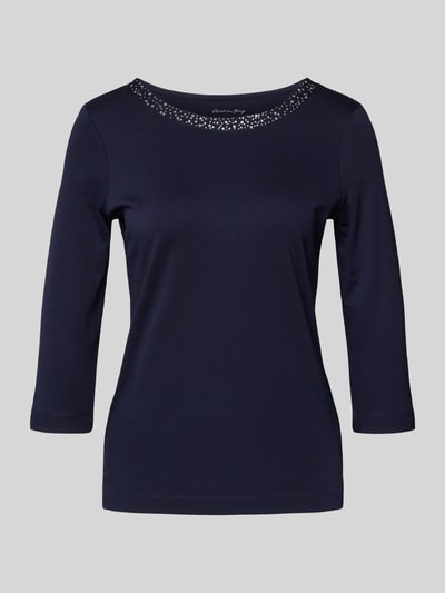 Christian Berg Woman T-Shirt mit Ziersteinbesatz und 3/4-Arm Dunkelblau 2