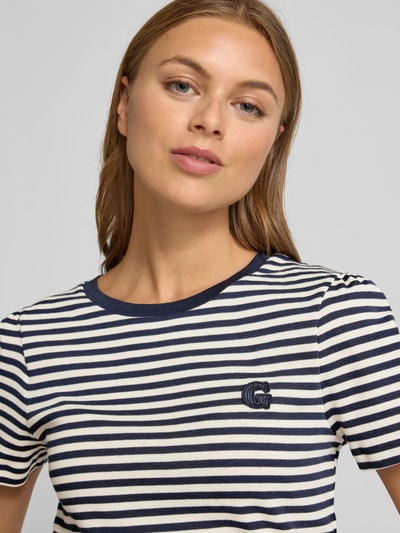 Gant T-Shirt mit Label-Patch Marine 3