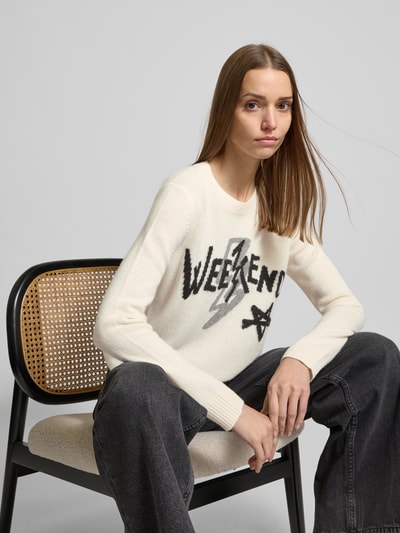 Weekend Max Mara Strickpullover mit Label-Print Modell 'KANSAS' Offwhite 3