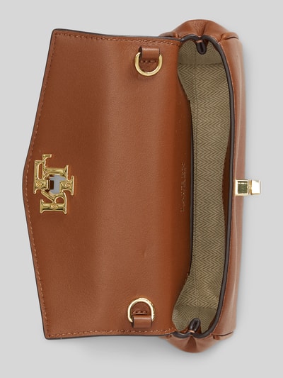 Lauren Ralph Lauren Schoudertas van echt leer met afneembare draagketting Cognac - 5