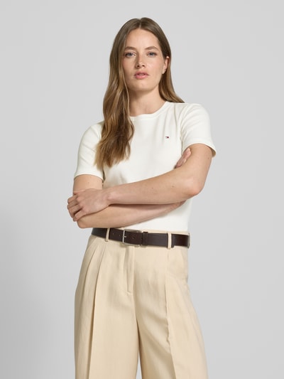 Tommy Hilfiger Slim Fit T-Shirt aus reiner Baumwolle Ecru 4