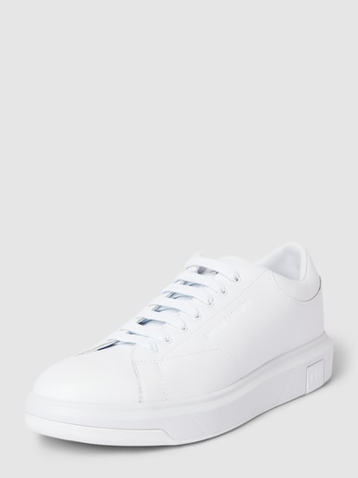 ARMANI EXCHANGE Sneaker aus Leder mit Label-Details Weiss 1