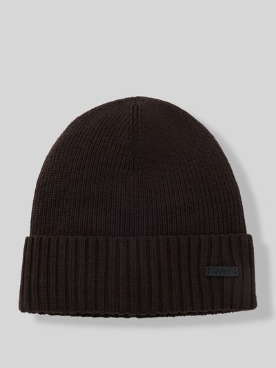 BOSS Czapka z czystej żywej wełny  Ciemnobrązowy 2