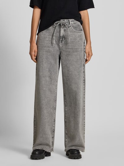 Vero Moda Wide leg jeans van katoenmix, model 'WIEN' Lichtgrijs - 4