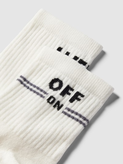 Jake*s Casual Socken mit Label-Print Weiss 2