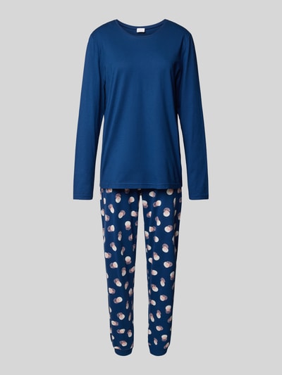 Mey Pyjama met ronde hals Donkerblauw - 1