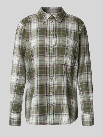 Christian Berg Woman Bluzka koszulowa o kroju relaxed fit z kieszenią na piersi Oliwkowy 2