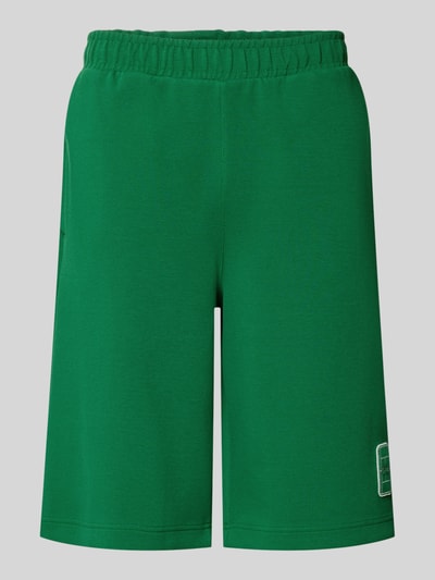 Produktfoto, groene Relaxed Fit Sweatshorts uit katoenmix van Lacoste, effen kleur met fijne textuur, heren sweatshorts