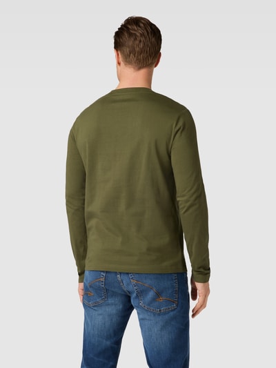 Marc O'Polo Longsleeve mit Label-Print Oliv 5